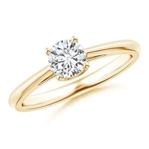 1/2 Ct Knife-Edged Classic Round Diamond Ring